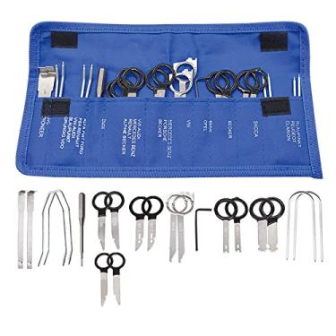 Imagem de Ruibapa Kit de chave removedora de rádio azul com 20 peças para removedor de CD estéreo de rádio de carro