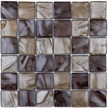 Imagem de Pastilha de vidro J04 - JUNSUI MARROM 30x30cm 8mm - Glass Mosaic, Marr