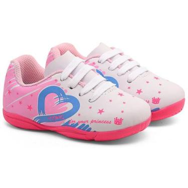 Imagem de Tênis Futsal menina Bebê Vking  Branco Rosa do 18 ao 25, 21, Branco ro