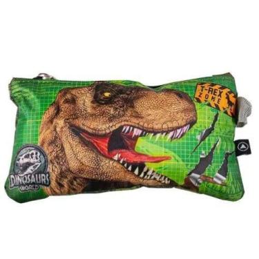 Imagem de Estojo Escolar Infantil Verde Kids Dinossauro World Simples Seanite