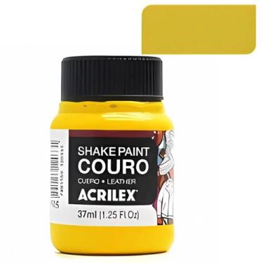 Imagem de Tinta Pinta Couro Shake Paint Acrilex 37ml Natural Sintético, Amarelo 