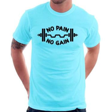 Imagem de Camiseta No Pain No Gain - Foca na Moda, Azul claro, P