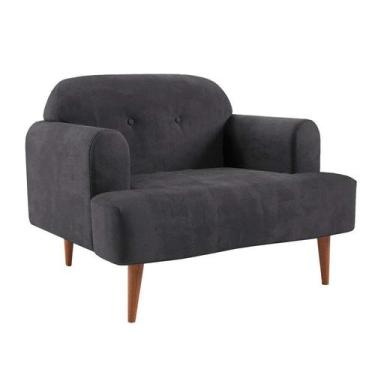 Imagem de Poltrona Kiev Veludo Grafite - Mobly