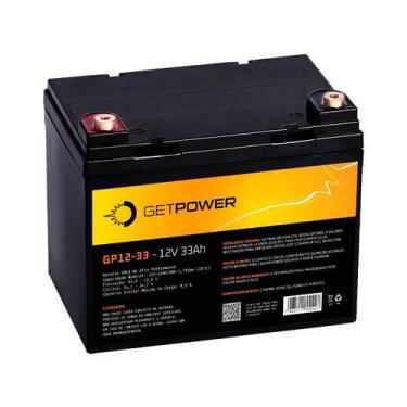 Imagem de Bateria Selada Vrla 12v 33ah GETPOWER - Tecnologia Agm