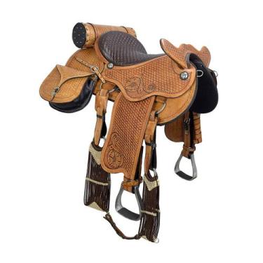 Imagem de Sela Entalhada Vertentes com Alforge SV33005 - Selaria Vertentes, 18"