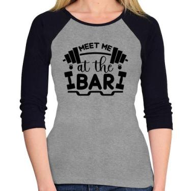 Imagem de Baby Look Raglan Meet Me At The Bar Manga 3/4 - Foca na Moda, Cinza, P