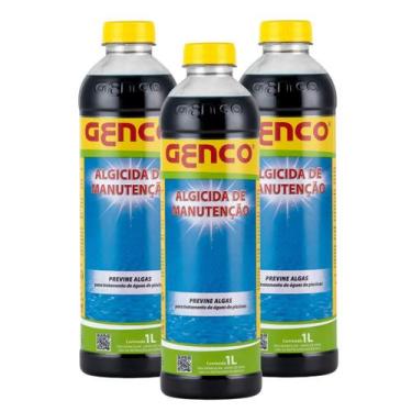 Imagem de Kit 3 Algicida Para Manutenção de Piscinas 1 Litro Genco