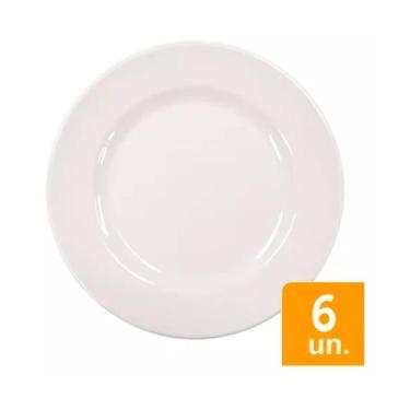 Imagem de Jogo 6 Pratos Melamina Redondo Raso Cozinha 28cm Linha Hotel - Bestfer