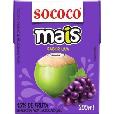Imagem de Água De Coco Sococo Mais Sabor Uva 200ml