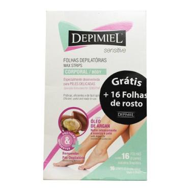 Imagem de Folhas Depilatórias Corporal Sensitive Óleo Argan Depimiel