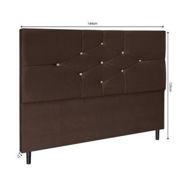 Imagem de Cabeceira T Cross Marrom Estofada para Cama Box Solteiro 94Cm Quarto L