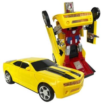 Imagem de Carro Robô Tranformers Camaro Amarelo Bumblebee - Transformers