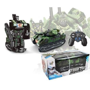 Imagem de Carrinho Tanque de Guerra Militar Transformers com Controle Remoto Vir