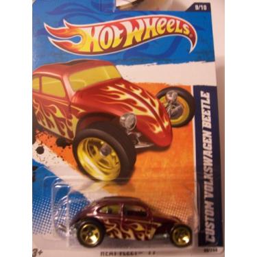 Imagem de Hot Wheels Heat Fleet '11 9/10 personalizado Volkswagen Beetle 99/244 roxo com chamas