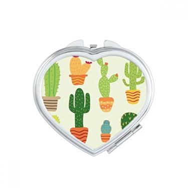 Imagem de Vaso de plantas com estampa de cacto, suculentas, coração, espelhado, viagem, ampliação, portátil, bolso para maquiagem