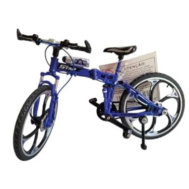Imagem de Miniatura Bicicleta De Metal Realista Para Coleção Dobrável Cor Azul TK-AB6893