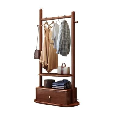 Imagem de Cabideiro de chão de madeira maciça multifuncional de chão cabideiro simples para armazenamento de roupas armário de armazenamento integrado sala de estar armário de armazenamento de chão, suporte de