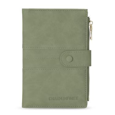 Imagem de Porta-passaporte para mulheres, homens, fina, com bloqueio de RFID, capa para passaporte de viagem, bolsa carteira com bolso com zíper e compartimento para cartão de vacina, Verde, Casual