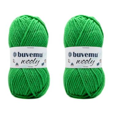 Imagem de Lã macia e volumosa peso #5 fio de crochê de tricô rápido misturado, 25% lã 75% acrílico, 100 gramas (100 g) 100 metros (100 metros) (verde trevo) (2 novelos)