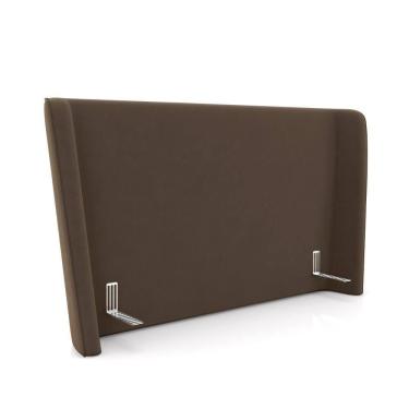 Imagem de Cabeceira Design Para Cama Queen Torres Pés Em Madeira Veludo Marrom G91 - Gran Belo