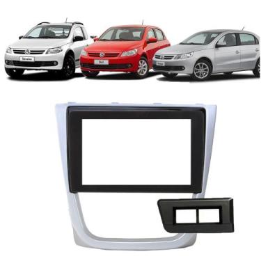Imagem de Moldura painel gol g5 08/12 7 e 9 polegadas  - Ecarframe, Prata
