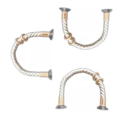 Imagem de Poleiro Flexível Ventosas Pássaros, Corda de Algodão, 80cm, Kit 3 Unidades Play Pasitas