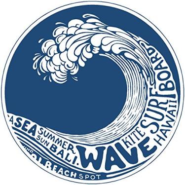 Imagem de Adesivo Oval Wave Kite Surfboard 10 x 10 cm em vinil cortado - Feito e enviado nos EUA