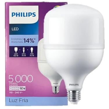 Imagem de Lampada Bulbo Philips 60w Luz Branca 6500k Alta Potencia E27