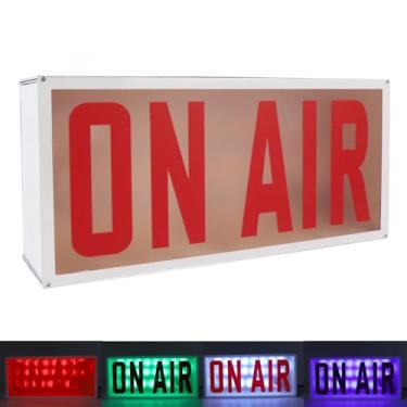 Imagem de No Sinal de Luz LED de Ar, Sinal de Aviso de Estúdio de Placa de Gravação Usuária USB Com Controle Remoto para Twitch para Tiktok para YouTube, Gravação de Luzes e Decoração do