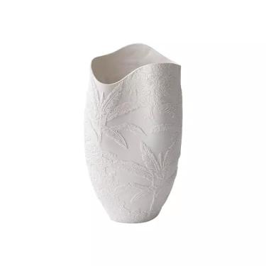 Imagem de Vaso Grande branco alívio cerâmica flor ware flores frescas vaso hidropônico sala de estar homestay sala foyer decoração Vaso de flores