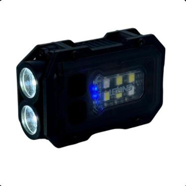 Imagem de Mini Lanterna Led Chaveiro Recarregável Preto Luz Branco Vermelho e Az