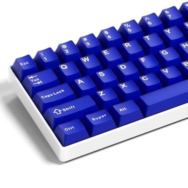 Imagem de GMKWTL XVX Teclas azuis, conjunto de teclas PBT Double Shot com perfil cereja, teclado tipo jade de 121 teclas, compatibilidade com teclado mecânico ANSI Layout MX Switches