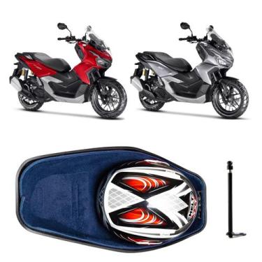 Imagem de Forração Honda ADV 160 Baú Forro Scooter Azul + 1 Antena - Jaspe Ateli