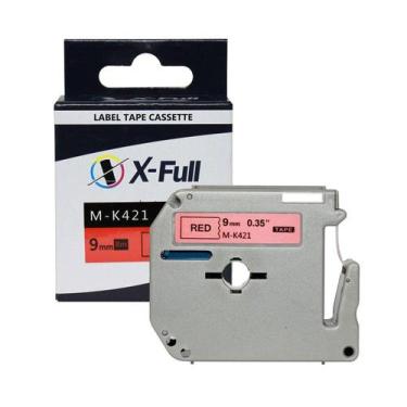Imagem de Fita para rotulador M-k421 9mmX8m Preto/Vermelho Compativel - XFULL - 