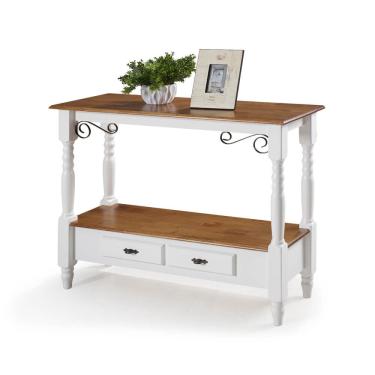 Imagem de Aparador para Sala com Pés Torneados 2 Gavetas Inferiores 1028 Linz Móveis - Laca Branca/Imbuia Glazer