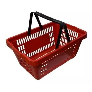 Imagem de Cesta Plástica De Supermercado/loja Vermelho