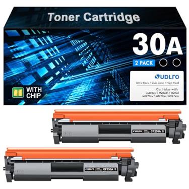 Imagem de Cartucho de toner preto 30A CF230A - Substituição para HP 30A CF230A 30X CF230X compatível com Pro MFP M227fdw M203dw M227fdn M203dn M227sdn M203d M227 M203 Series Printer (pacote com 2, preto)