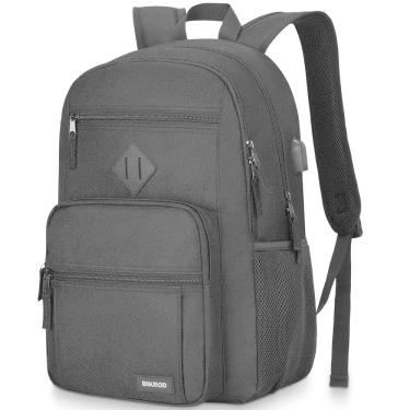 Imagem de Mochila BIKRDO preta impermeável para notebook escolar 17.3