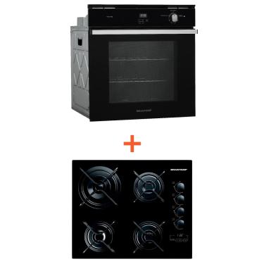 Imagem de Combo Cooktop 4 bocas Brastemp + Forno de embutir a gás Brastemp (BDT62AE + BOA84AE) BDT6_BOA8_CJ