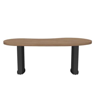 Imagem de Mesa para Escritório com Tampo Curvado e Pés Ripados