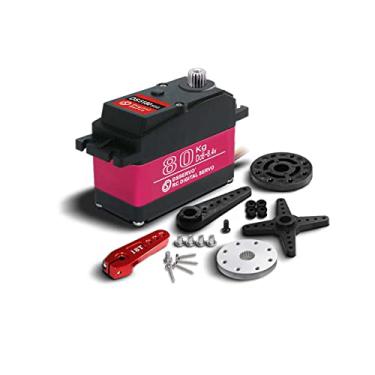 Imagem de RCmall DS5180 80KG 7.4V Digital Servo, Full Metal Gear Robotic Servo IP66 Waterproof with 25T Servo Arm for 1/5 Scale RC Crawler (180 Degree)