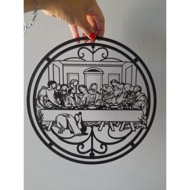 Imagem de Quadro Decorativo Vazado Santa Ceia 3mm Preto - Inova Artesanato