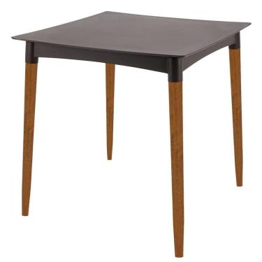 Imagem de Mesa Tramontina Diana Em Polipropileno Marrom Com Pernas De Madeira Eucalipto