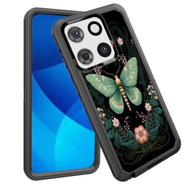 Imagem de GFEWYTJYJ Capa para Moto G Stylus 5G 2025, proteção total de 3 camadas à prova de choque, resistente, resistente, de alto impacto, capa rígida para Motorola Moto G Stylus 5G 2025, borboleta de flor