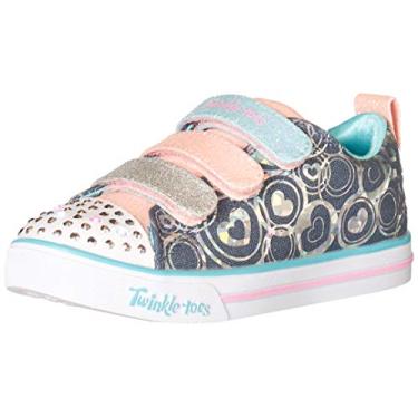 Imagem de Skechers Tênis infantil unissex Twinkle Toes, Denim/Multi, 15