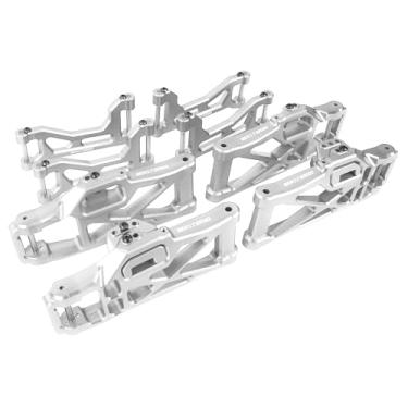 Imagem de BeaxTurbo Racing Upgrade Parts CNC Aluminum 7075 Front&Rear Upper&Lower Arms kit for TRAXXAS MAXX Slash 6S 8pcs (Silver)