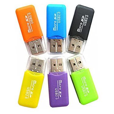 Imagem de VizGiz Pacote com 6 leitores de cartão micro SD SDXC TF USB 2.0 T-Flash MicroSD TransFlash leitor de cartão de memória adaptador gravador Mini Ice Cool para câmera de telefone Android, PDA, MP3, MP4,