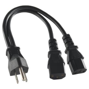 Imagem de Conntek 06210 V-Cable 30,5 cm 1 a 2 tomadas equalizador de potência IEC 320 C13 cabo de alimentação para computador/monitor/projetor