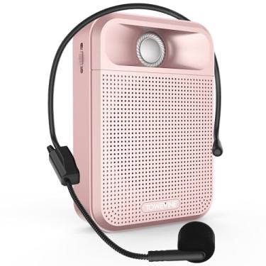 Imagem de Amplificador de voz com microfone e fone de ouvido com fio, mini alto-falante portátil recarregável para professores, cantando, treinadores, treinamento, apresentação, guia turístico (cor 2)