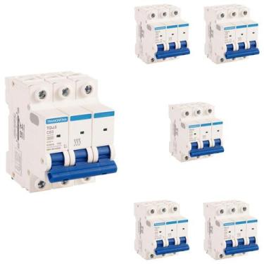 Imagem de 6 Mini Disjuntores 63a Tripolar TDJ3 Tramontina Curva C